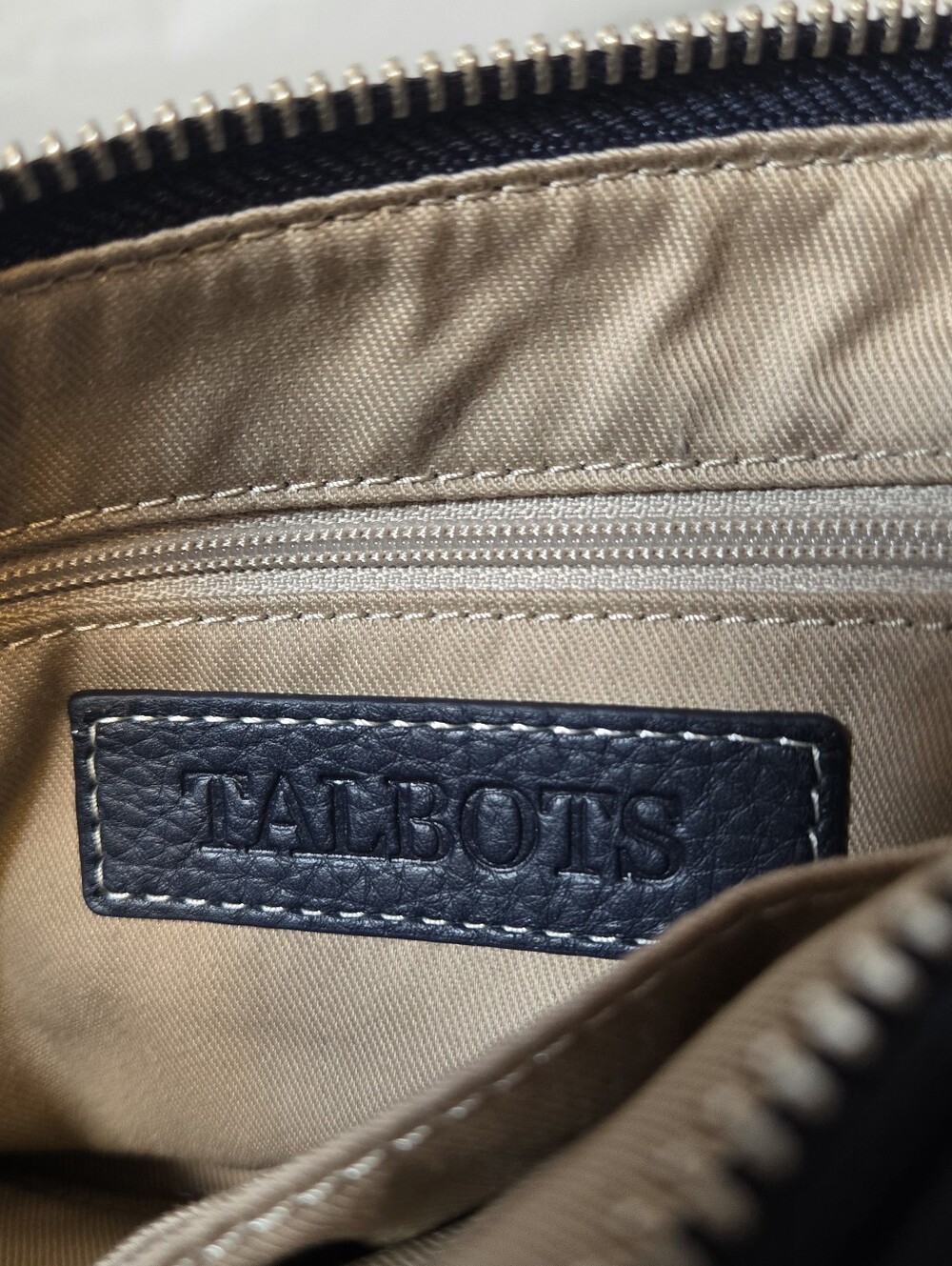 Talbots Leather Crossbody Purse Navy Blue 10.5 x 6 EUC Made In Italy Classic - Picture 7 of 8